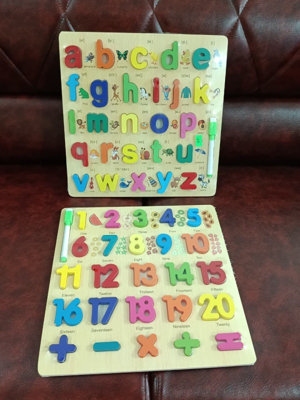 Wooden Puzzle with white Board